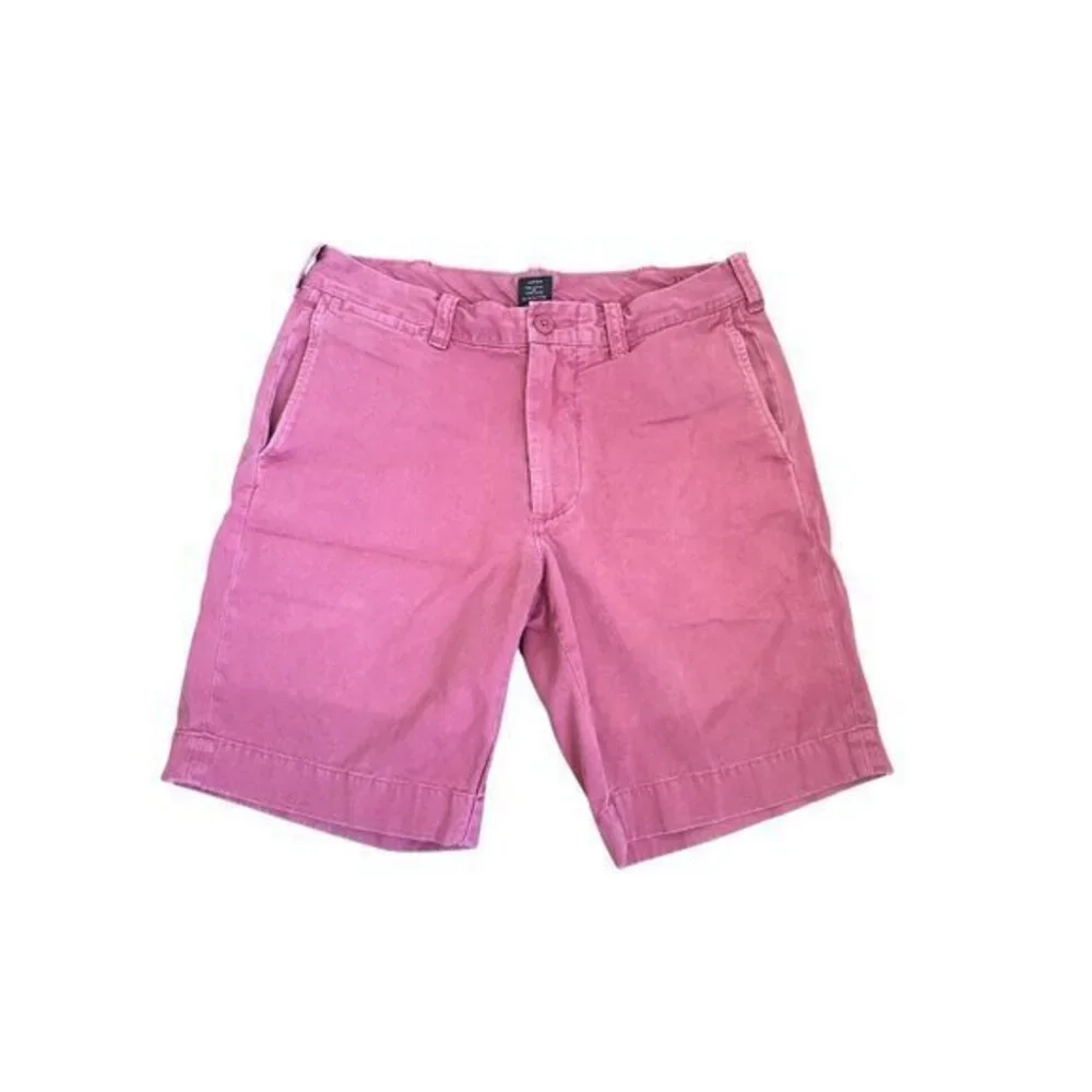 J. Crew Stanton Pink Cotton Twill Shorts 31 Classic Fit Casual Summer Wear
